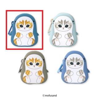 【mofusand】【Aブルー×ブラウン】mofusand サメにゃんシリコンポーチ