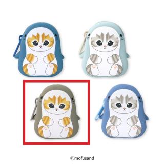 【mofusand】【Bグレー×ブラウン】mofusand サメにゃんシリコンポーチ