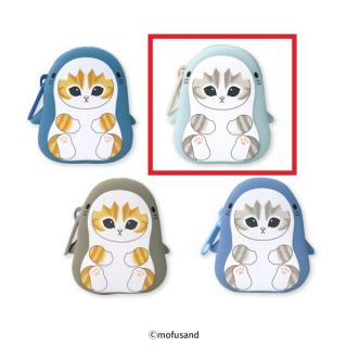 【mofusand】【C水色×グレー】mofusand サメにゃんシリコンポーチ