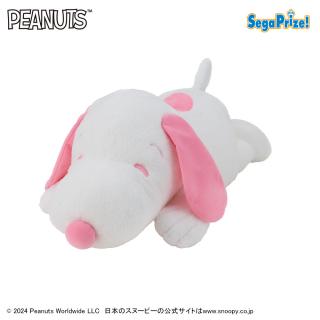 【スヌーピー】SNOOPY(TM)　寝そべり　スーパーラージぬいぐるみ　ピンクVer.
