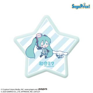 【サンリオ】【Bウィンク】初音ミク×シナモロール　星型缶バッジ