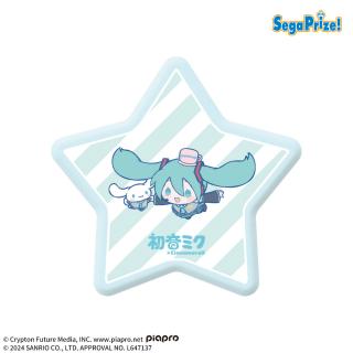 【サンリオ】【Cふわり】初音ミク×シナモロール　星型缶バッジ