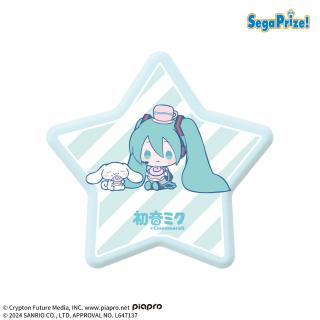 【サンリオ】【Eもぐもぐ】初音ミク×シナモロール　星型缶バッジ