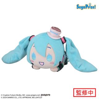【サンリオ】【B初音ミク(ツインテ)】初音ミク×シナモロール　寝そべり　ぬいぐるみ