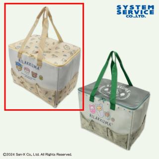 【リラックマ】【Aベージュ】リラックマ こもれびキャンプ 5ポケット付き保冷バッグ