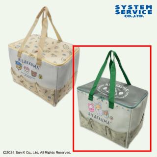 【リラックマ】【Bグリーン】リラックマ こもれびキャンプ 5ポケット付き保冷バッグ