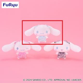 【サンリオ】【Bブルー】シナモロール リボンいっぱい！ギンガムチェックぬいぐるみ