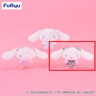 【サンリオ】【Cブラック】シナモロール リボンいっぱい！ギンガムチェックぬいぐるみ