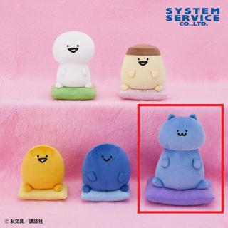 【お文具といっしょ】【E猫さん】お文具といっしょ クッションにおすわりぬいぐるみ