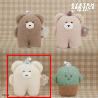 【ほっこりモコモカ】【Cクリーム】ほっこりモコモカ ボールチェーン付きナイトキャップぬいぐるみ