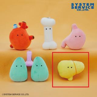 【FANS】【E肝臓(黄)】FANS ボールチェーン付きにんげんのからだぬいぐるみ