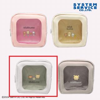 【リラックマ】【Cケーキ(ホワイト)】リラックマ NEW BASIC RILAKKUMA 窓付きスクエアポーチ