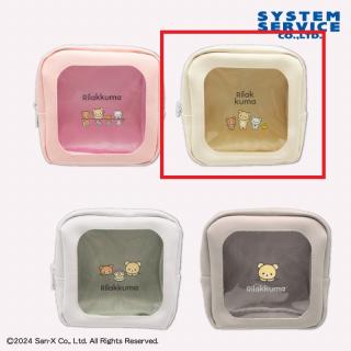 【リラックマ】【Bばんざい(クリーム)】リラックマ NEW BASIC RILAKKUMA 窓付きスクエアポーチ