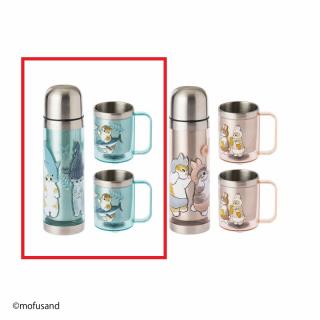 【mofusand】【Aブルー】mofusandステンレスボトル＆2Pマグセット