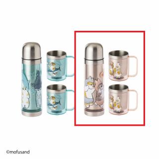 【mofusand】【Bピンク】mofusandステンレスボトル＆2Pマグセット