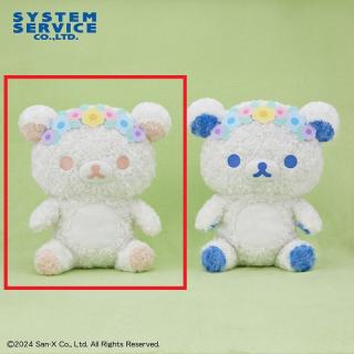 【リラックマ】【Aピンク】リラックマ 花かんむりホワイトローズぬいぐるみXL