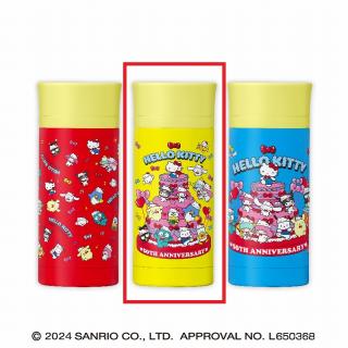 【サンリオ】【Bイエロー】ハローキティ 50thパーティータイム！ステンレスボトル