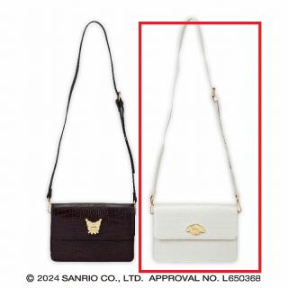 【サンリオ】【Bマイメロディ(アイボリー)】マイメロディ クロミ ロングストラップクロコダイル風ショルダーバッグ2