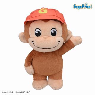 【おさるのジョージ】【Aあか】おさるのジョージ　ぽってりぬいぐるみ　カラフルキャップ