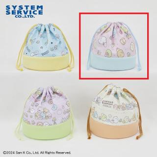 【すみっコぐらし】【Bピンク×ブルー】すみっコぐらし ふしぎなおともだち 巾着ポーチ