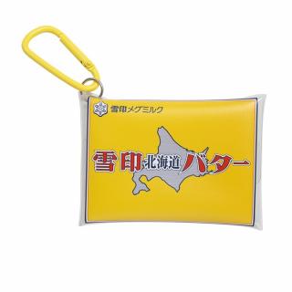 【D雪印北海道バター】雪印メグミルク カラビナ付きミニクリアポーチ