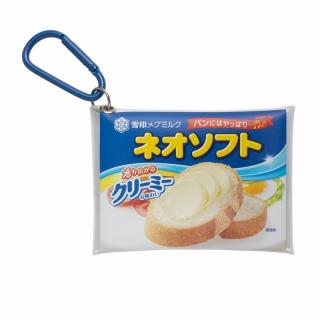 【Cネオソフト】雪印メグミルク カラビナ付きミニクリアポーチ