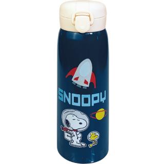 【スヌーピー】【Cネイビー】スヌーピー ワンプッシュステンレス水筒500ml