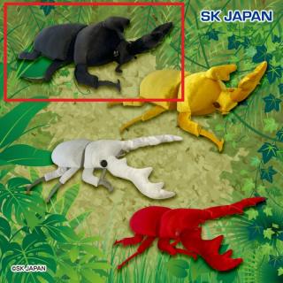 【Aカブトムシブラック】超リアル！カブトVSクワガタゴージャスBIGぬいぐるみ