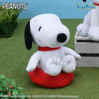 【スヌーピー】【Bすわる】SNOOPY(TM)　ぬいぐるみ　エサ皿Ver.