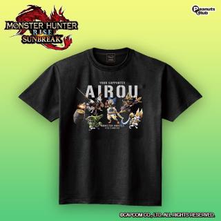 【モンスターハンター】【B:BLACK(アイルー大集合)】モンスターハンターライズ:サンブレイク Tシャツ