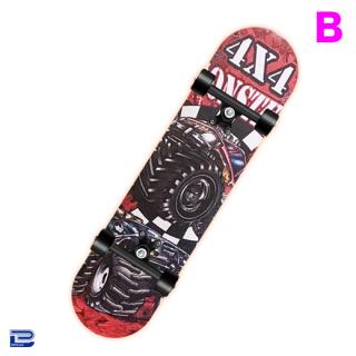 【B:4X4デザイン(赤)】WOODスケートボード60Ⅳ