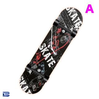 【A:SKATEデザイン(黒)】WOODスケートボード60Ⅳ