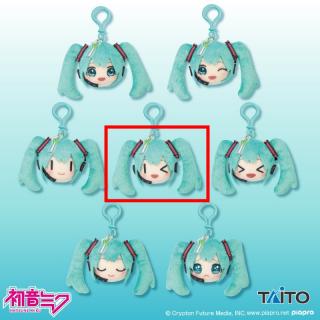 【初音ミク】【D棒目＋ウィンク】初音ミク　チャーム付きフェイスぬいぐるみマスコット