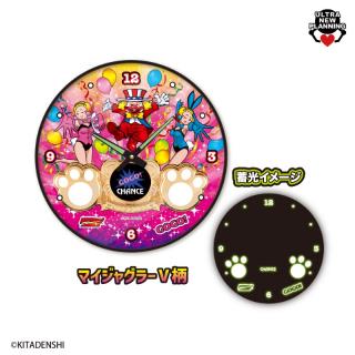 【ジャグラー】【AマイジャグラーV柄(ピンク×紫)】JUGGLER 蓄光ウォールクロックvol.7