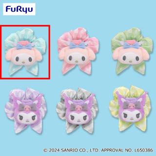 【サンリオ】【Aブルー】マイメロディ・クロミ 推しふわエアポートカラフルシュシュ