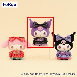 【サンリオ】【Bクロミ(黒リボン)】マイメロディ・クロミ 浴衣ドレスぬいぐるみ