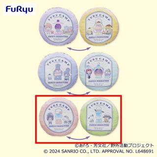 【サンリオ】【C大垣千明×ハローキティ&斉藤恵那×ポチャッコ】ゆるキャン△ SEASON3×サンリオキャラクターズ ラウンドクッション