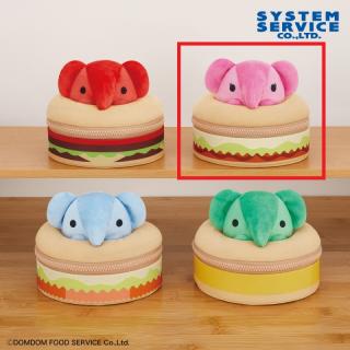 【ドムドムハンバーガー】【Bピンク】ドムドムハンバーガー どむぞうくんハンバーガーからひょっこりポーチ