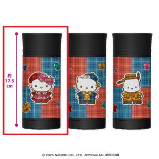 【サンリオ】【Aハローキティ】サンリオキャラクターズ チェック×チェックステンレスボトル1