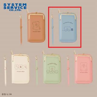 【ほっこりモコモカ】【Bブルー】ほっこりモコモカ ウォレット付きスマホショルダーポーチ