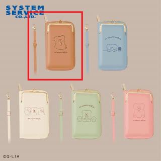 【ほっこりモコモカ】【Aブラウン】ほっこりモコモカ ウォレット付きスマホショルダーポーチ