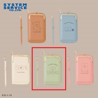 【ほっこりモコモカ】【Dグリーン】ほっこりモコモカ ウォレット付きスマホショルダーポーチ