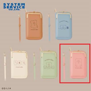 【ほっこりモコモカ】【Eピンク】ほっこりモコモカ ウォレット付きスマホショルダーポーチ