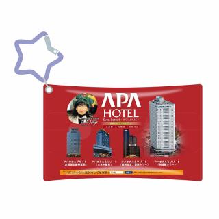 【Bケース色レッド】アパ社長 星型カラビナ付きクリアポーチ