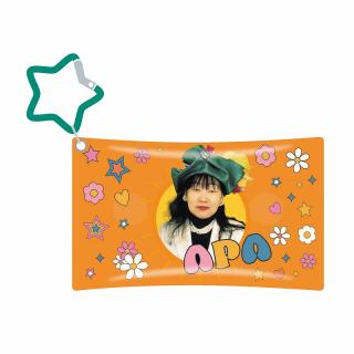 【Dケース色オレンジ】アパ社長 星型カラビナ付きクリアポーチ