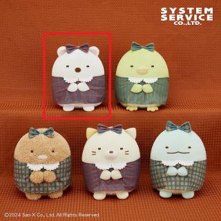 【すみっコぐらし】【Aしろくま】すみっコぐらし チェック柄ワンピースころっとぬいぐるみ
