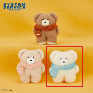 【ほっこりモコモカ】【Cクリーム】ほっこりモコモカ ボールチェーン付きマフラーぬいぐるみ