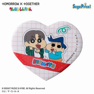 【クレヨンしんちゃん】【C:BEOMGYU】TOMORROW X TOGETHER クレヨンしんちゃん ビッグハート型缶バッジ（EX）
