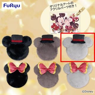 【ディズニー】【Cミッキーライトグレー】ミッキー＆ミニー セレブリティフォト ストラップ付きファーポーチ