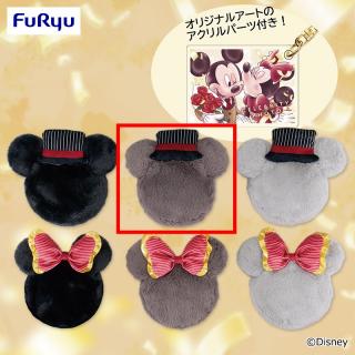 【ディズニー】【Bミッキーグレー】ミッキー＆ミニー セレブリティフォト ストラップ付きファーポーチ